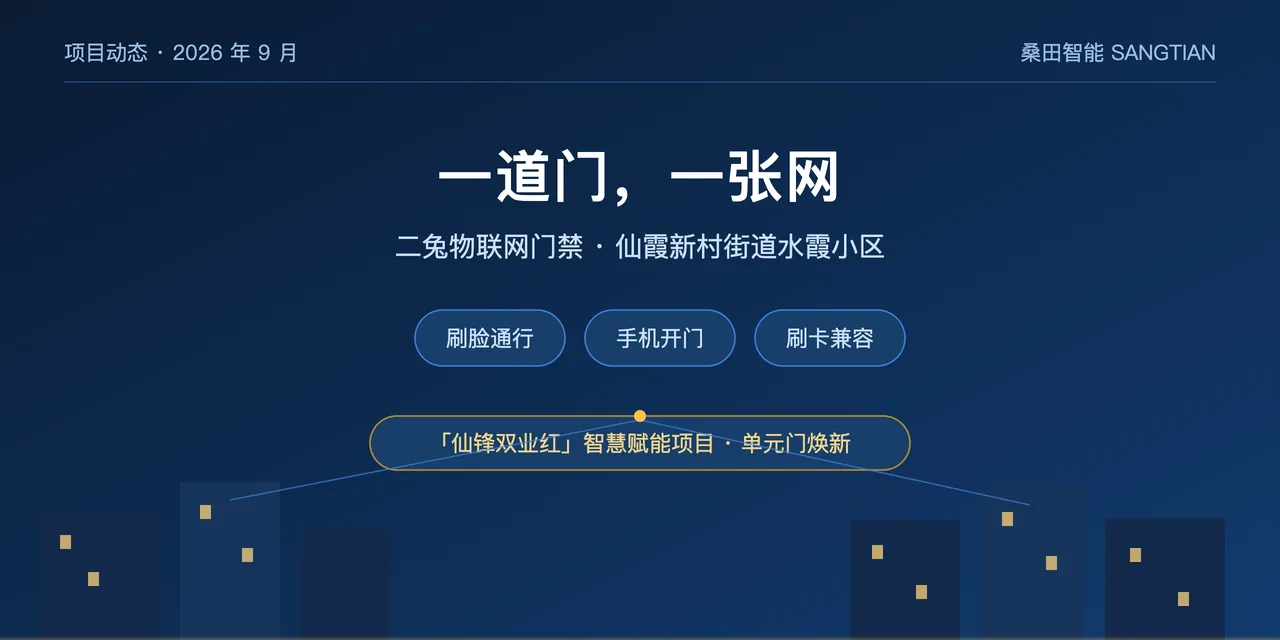 一道门,一张网:二兔物联网门禁落地仙霞水霞小区单元门(桑田智能项目动态)
