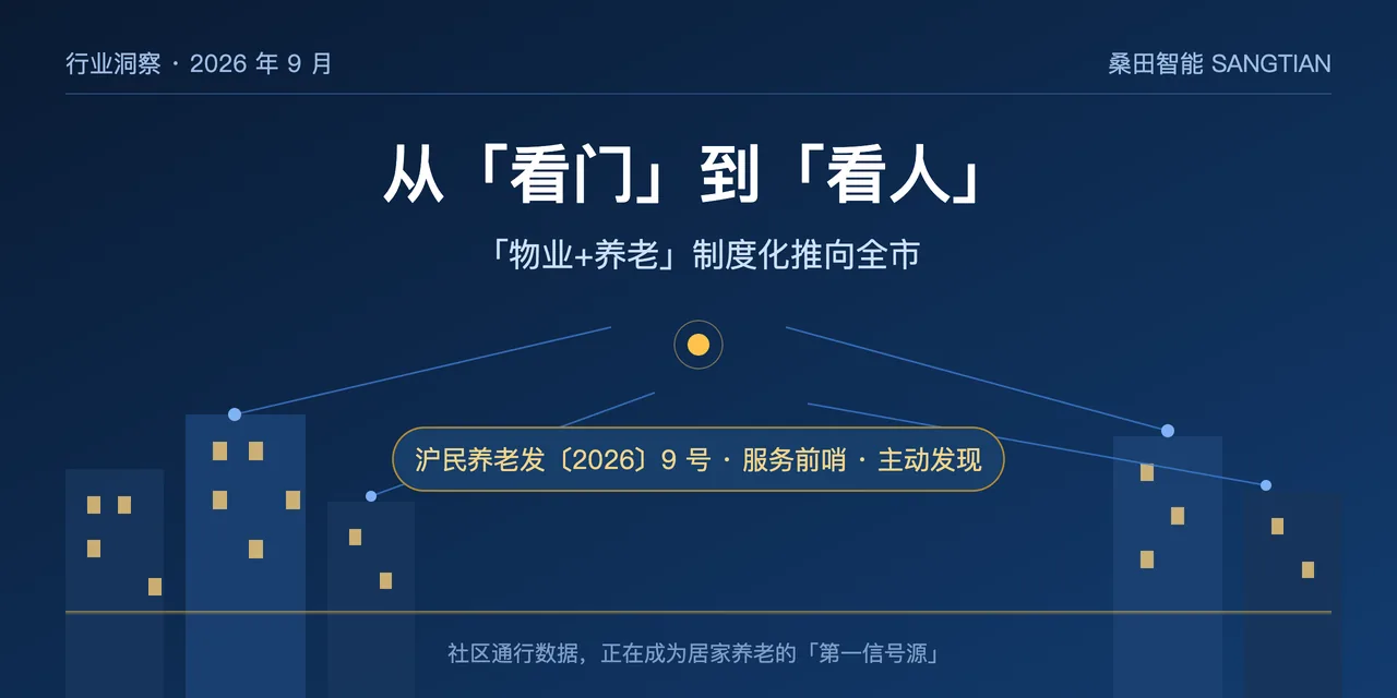 从「看门」到「看人」:「物业+养老」制度化推向全市(桑田智能行业洞察)